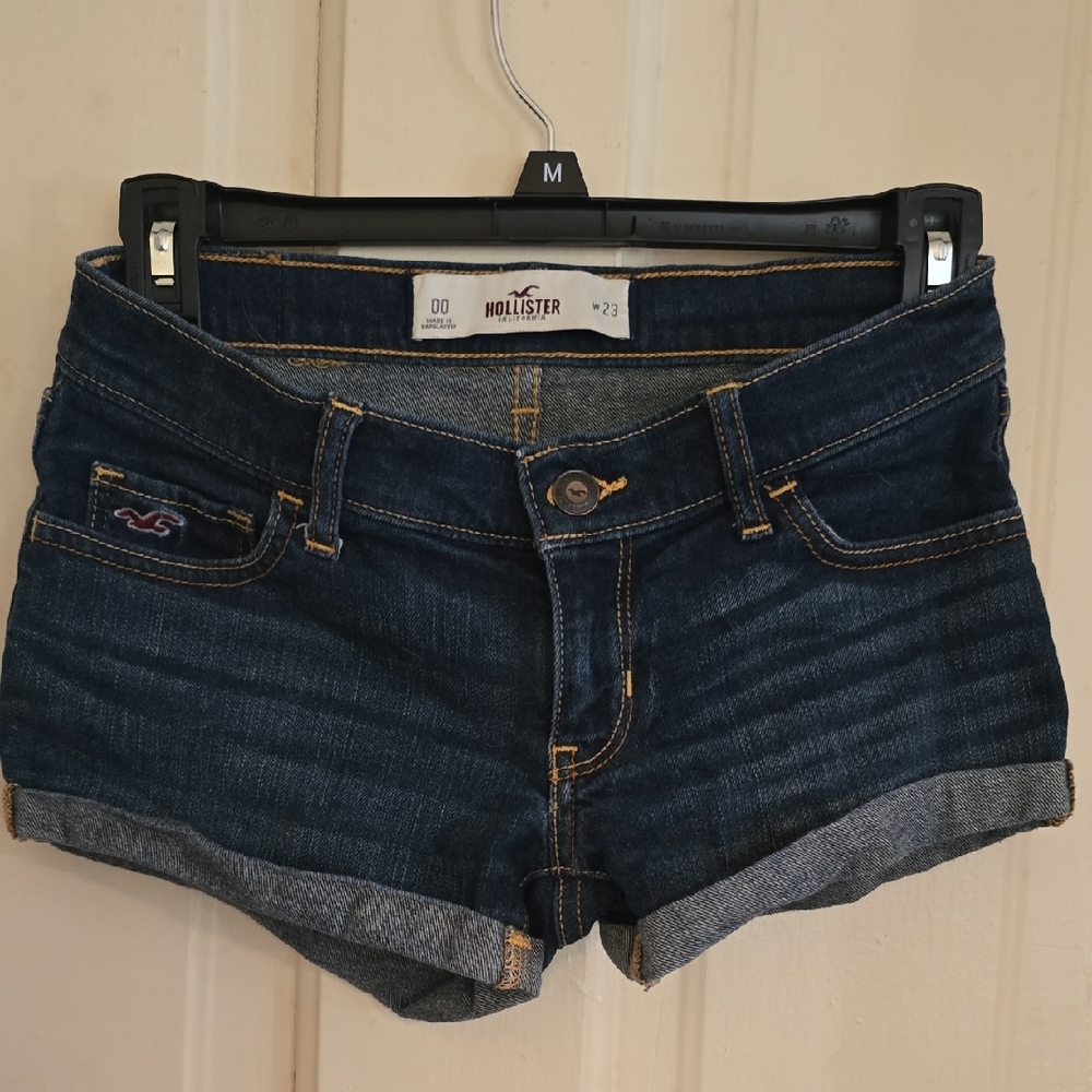 Hollister Indigo Roll-Cuff Denim Shorts